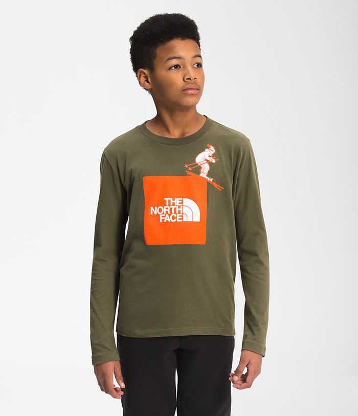 The North Face Τοπ Ελιά Παιδικα L/S Graphic Tee - Greece 4198JZDMP
